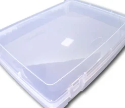 Boite A4 plastique vide de 325 x 255 x H 52 mm