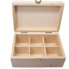 Boite bois 6 compartiments 22.5 x 13.5 x 8 cm - fabrication en France
