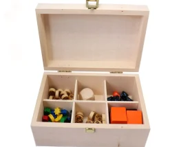 Boite bois 6 compartiments 22.5 x 13.5 x 8 cm - fabrication en France