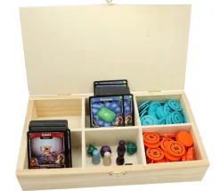 Boite bois 6 compartiments 29.4 x 16 x 6 cm pour accessoires de jeux