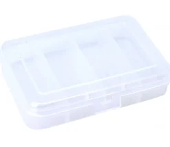 Boite clips mini transparente 4 compartiments 91x66x21 mm vide