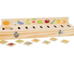 Boite de tri bois nature, animaux, fruits, légumes
