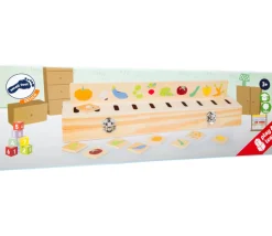 Boite de tri bois nature, animaux, fruits, légumes