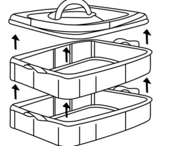 Boite plastique 3 niveaux empilables 18 casiers