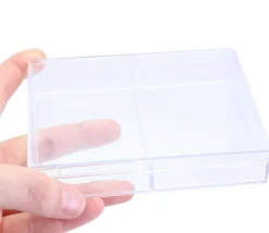 Boite plastique double cristal pour 2 jeux 54 cartes à jouer vide