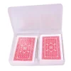 Boite plastique double pour 2 jeux 54 cartes à jouer transparentes vide
