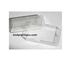 Boite plastique pour 32 cartes à jouer transparentes type jeu de belote