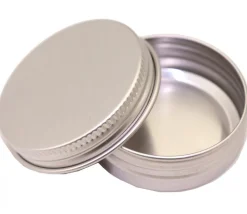 Boîte ronde Ø 5.2 cm aluminium avec couvercle à vis métal