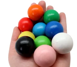 Boule 3 cm couleur blanc en bois - bille hêtre diamètre 30 mm