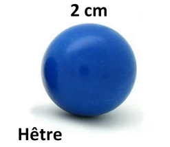 Boule 2 cm couleur bleue en bois - bille hêtre diamètre 20 mm