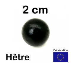 Boule 2 cm couleur noire en bois - bille hêtre diamètre 20 mm