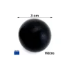 Boule 3 cm couleur noire en bois - bille hêtre diamètre 30 mm