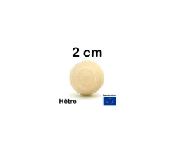 Boule 2 cm en bois - bille hêtre diamètre 20 mm