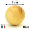Boule 3 cm en bois - bille buis diamètre 30 mm