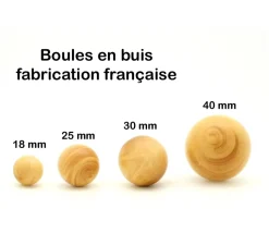 Boule 3 cm en bois - bille buis diamètre 30 mm
