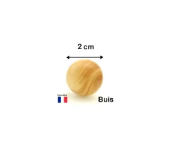Boule en bois 20 mm bille buis naturel