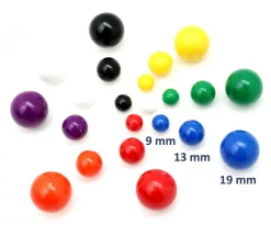 Boule en plastique 13 mm diamètre bille à l'unité couleur au choix