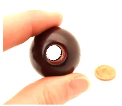 Boule percée 3 cm couleur marron en bois - Perle trouée macramé diamètre 30 mm trou 10 mm