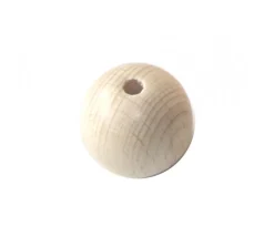 Boule percée 4 cm en bois - grosse perle trouée hêtre diamètre 40 mm trou 8 mm