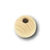 Boule percée 1.5 cm en bois - perle trouée hêtre diamètre 15 mm trou de 4 mm