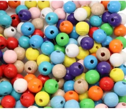 Boule percée de 8 mm en bois- Mini perle trou 2.5 mm