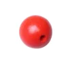 Boule rouge 2 cm percée en bois - perle hêtre trou 4 mm