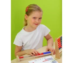 Boulier bois 2 rangées rouge bleu 22.3 x 6 x 2.9 cm