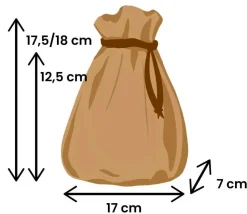 Bourse sac 17 x 18 cm daim marron clair