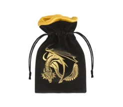 Bourse sac noir Dragon golden doré 15 x 10 cm
