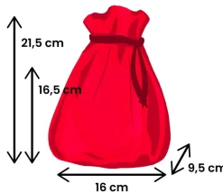 Bourse Sac velours rouge big 215 x 160 mm