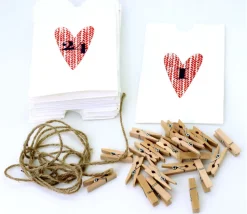Calendrier Avent : Guirlande de 24 sachets papier avec pince