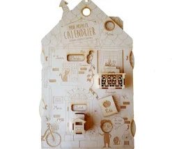 Calendrier perpétuel maisonnette tout en bois pour enfants