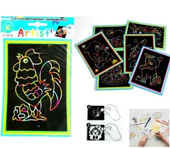 Carte coloriage à gratter 17 x 13 cm