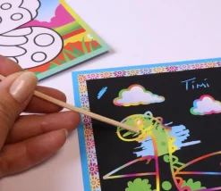 Carte coloriage à gratter 17 x 13 cm