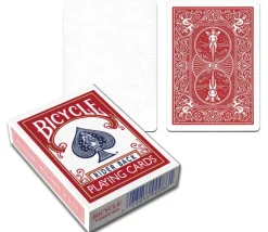 Cartes à jouer recto blanc et verso rouge Bicycle