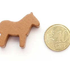 Cheval 4 pattes dodu pion marron bois 25x28x10 mm