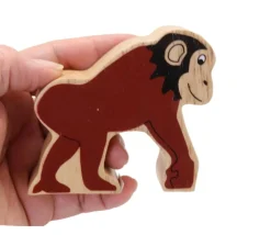 Chimpanzé singe en bois 8 x 7.5 x 2.4 cm