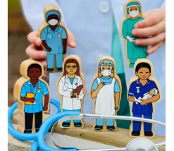 Chirurgien en bois 100 x 42 x 25 mm personnage jeu