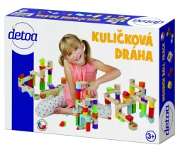 Circuit de billes en bois 58 pièces