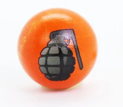 Cochonnet FUN "Grenade" hêtre 3 cm orange