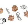 Coffret 8 casse-tête bois et métal - 3 niveaux de difficulté