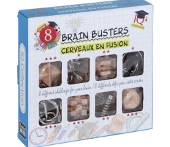 Coffret 8 casse-tête bois et métal - 3 niveaux de difficulté