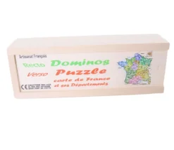 Coffret 2 jeux : dominos et carte de France en bois