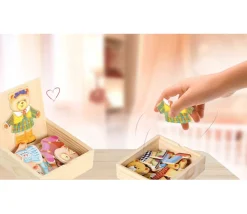 Coffret 6 puzzles ours en bois à habiller avec émotion