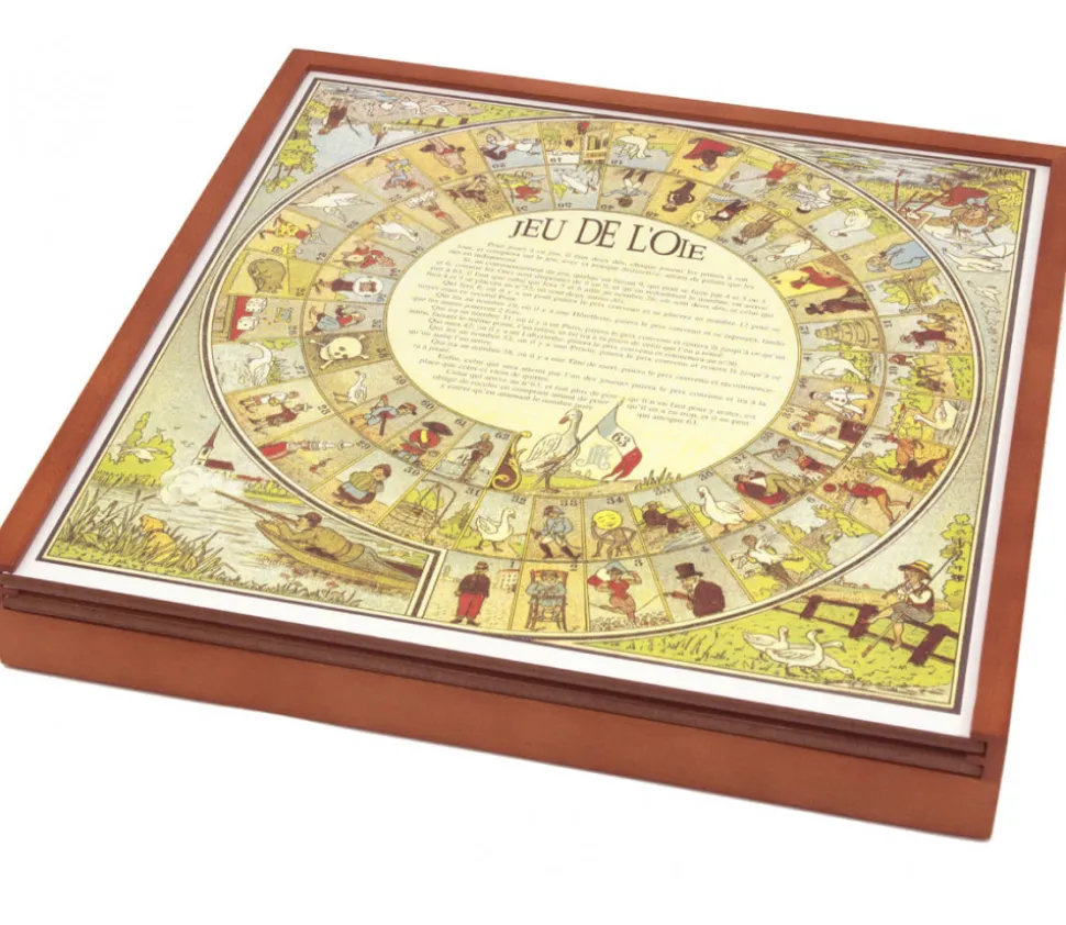 Coffret bois 5 jeux vintage traditionnels