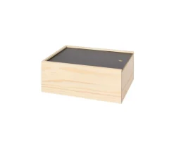 Coffret bois 20 x 15 x 8.5 cm couvercle ardoise M2