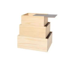 Coffret bois 20 x 15 x 8.5 cm couvercle ardoise M2