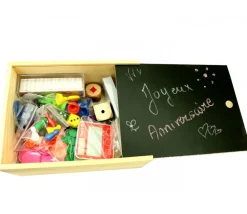 Coffret bois 22.5 x 17.5 x 9.5 cm couvercle ardoise M3