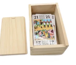 Coffret bois avec glissière pour accessoires jeux 14 x 9 x 6.2 cm