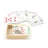 Coffret bois belote 10.5 x 7.6 x 3.4 cm avec jeu cartes sans jetons